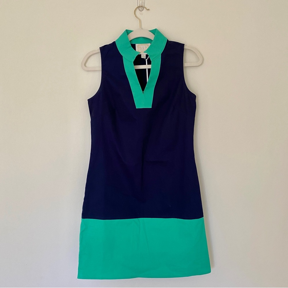NWT Sail to Sable Navy and Green Dress, size XS